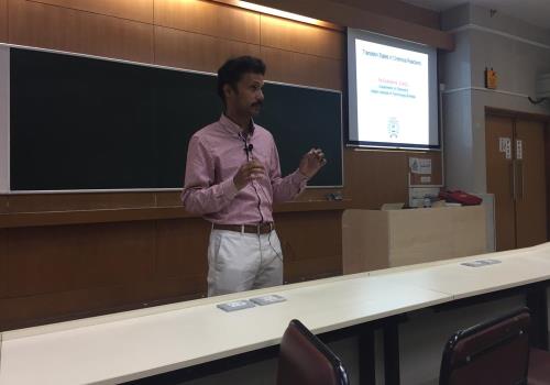Prof. Sunoj delivering a lecture 